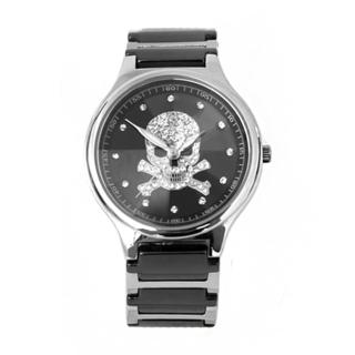 【范倫鐵諾˙古柏】經典骷髏水鑽精密陶瓷不鏽鋼手錶腕錶
