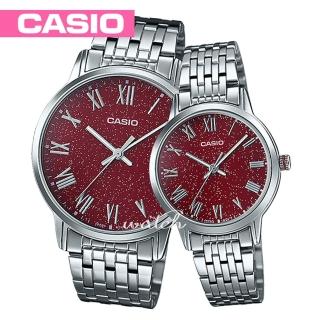 【CASIO 卡西歐 對錶系列】不鏽鋼錶帶_羅馬數字_浪漫情人對錶(MTP-TW100D+LTP-TW100D)