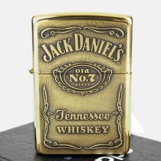 【ZIPPO】Jack Daniels威士忌-浮雕標誌打火機(黃銅款)