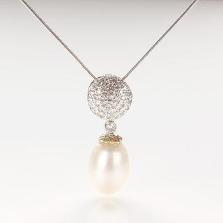 【寶石方塊】天然珍珠項鍊-925銀飾-琪花瑤草(天然珍珠)