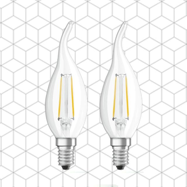 【MasterLuz】全電壓 4W E14 LED復古鎢絲拉尾燈泡(蠟燭燈泡-黃光-2入)
