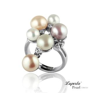 【大東山珠寶】燦爛時光 晶鑽珍珠戒指(天然淡水珍珠甜美雙色系)