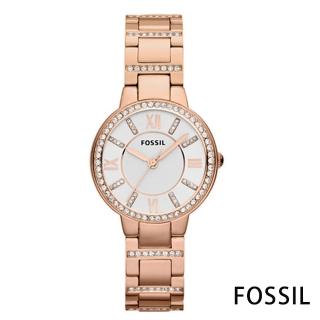 【FOSSIL】名媛璀璨設計時尚腕錶-白x玫瑰金/30mm(ES3284)