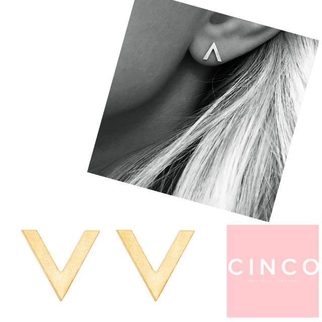 【CINCO】葡萄牙精品 CINCO V earrings 24K金耳環 勝利V型耳環(925純銀)