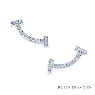 【RUIEN DIAMOND 瑞恩鑽石】輕珠寶系列 12分 鑽石耳環(14K白金 微笑耳環 REE05)