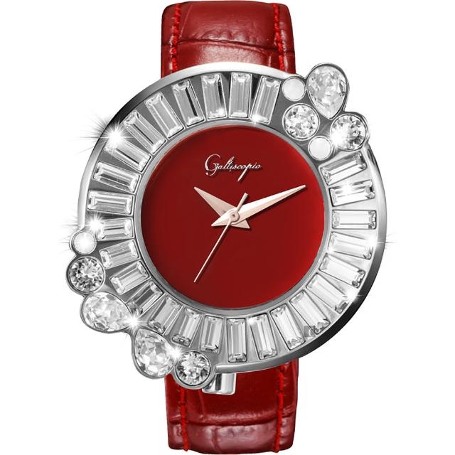 【Galtiscopio迦堤】閃轉浪漫系列幾何手錶-紅/36mm(SRSS001RLS)