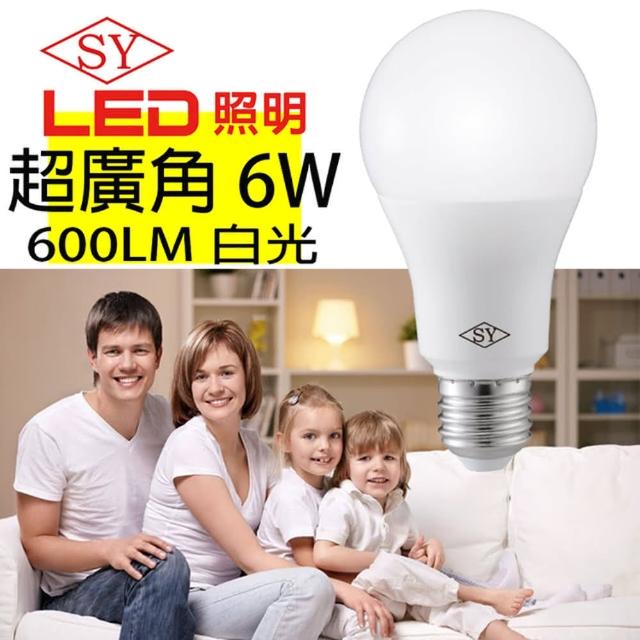 【SY 聲億科技】6W LED 高效能廣角燈泡- 白光 4入(CNS版)