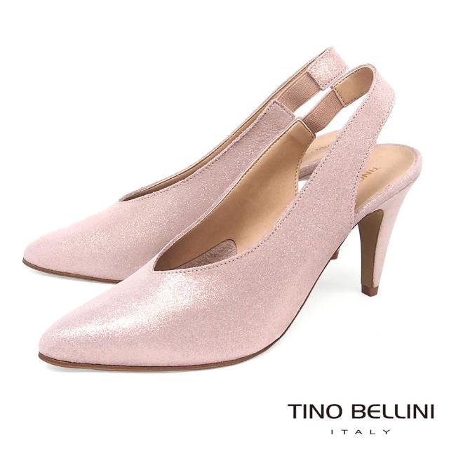 【TINO BELLINI 貝里尼】義大利進口V型深楦尖頭跟鞋A83009(粉)