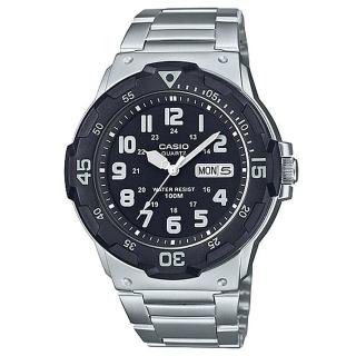 【CASIO 卡西歐】潛水風DIVER LOOK系列不鏽鋼錶-數字黑面(MRW-200HD-1B)