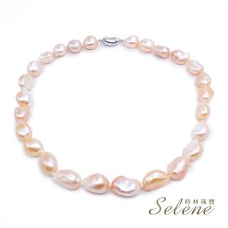 【Selene】香檳金變形淡水珍珠項鍊(10-15mm)