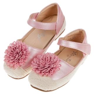 【布布童鞋】夏日編織緹花粉色兒童公主鞋(Q9J519G)