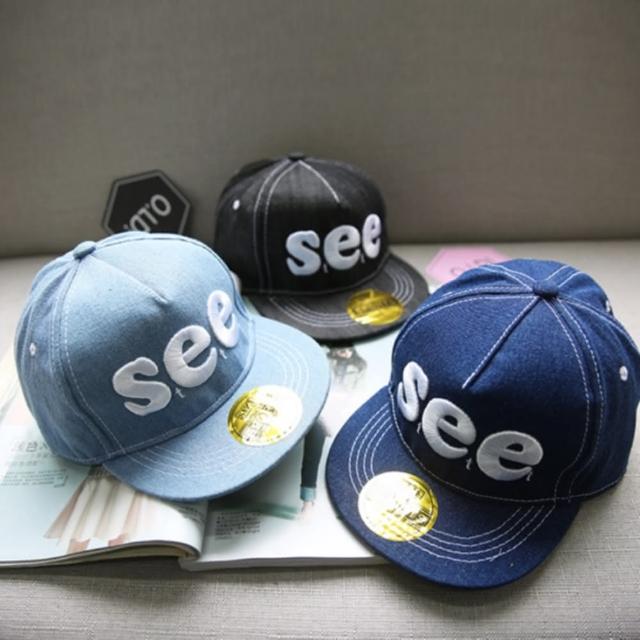 【PS Mall】韓版嘻哈帽兒童帽字母SEE刺繡街舞棒球帽(B011)