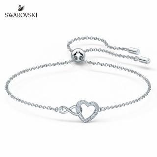 【SWAROVSKI 官方直營】Infinity Heart 白金色愛無限心形手鏈 交換禮物
