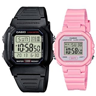 【CASIO 卡西歐】實用運動熱賣男女對錶(W-800H-1A+LA-20WH-4A1)