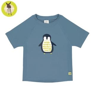 【Lassig】嬰幼兒抗UV短袖泳裝上衣-藍企鵝