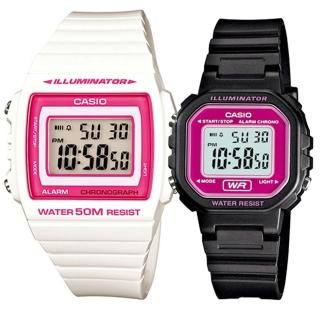 【CASIO 卡西歐】實用運動熱賣男女對錶(W-215H-7A2+LA-20WH-4A)