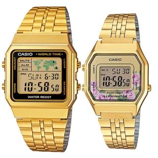 【CASIO 卡西歐】簡約時尚男女對錶(A-500WGA-1+LA-680WGA-4C)