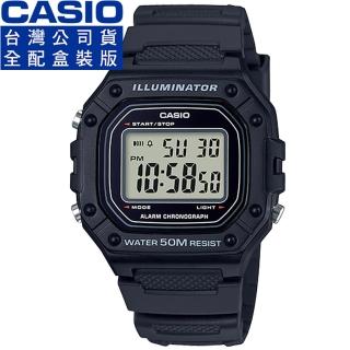 【CASIO 卡西歐】卡西歐野戰電子錶-黑(W-218H-1A)