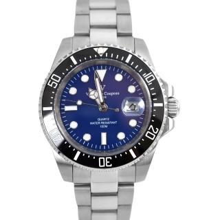 【Valentino Coupeau】黑框藍面不鏽鋼石英錶