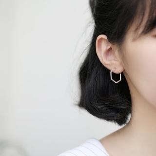 【梨花HaNA】韓國極簡系列六邊型開口耳環