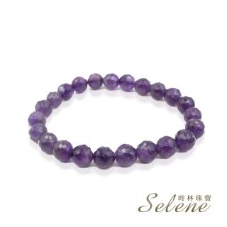 【Selene】紫水晶圓珠切角手珠(7-8mm)