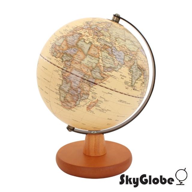 【WUZ 屋子】SkyGlobe 8吋仿古海洋日式木質底座地球儀(英文版)