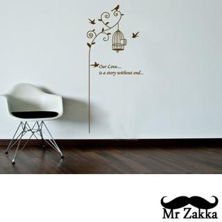 【Mr.Zakka】時尚居家創意風格DIY可移式壁貼(迷你鳥籠)