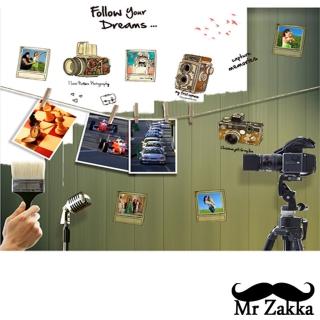【Mr.Zakka】時尚居家創意風格DIY可移式壁貼(藝術相機)