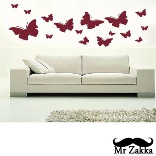 【Mr.Zakka】時尚居家創意風格DIY可移式壁貼(蝴蝶飛舞)