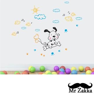 【Mr.Zakka】時尚居家創意風格DIY可移式壁貼(小狗愛旅行)