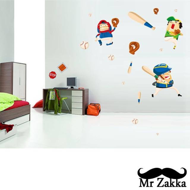 【Mr.Zakka】時尚居家創意風格DIY可移式壁貼(棒球小子)