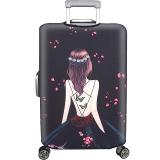 新款拉鍊式行李箱防塵保護套 行李箱套(紅粉佳人21-24吋)