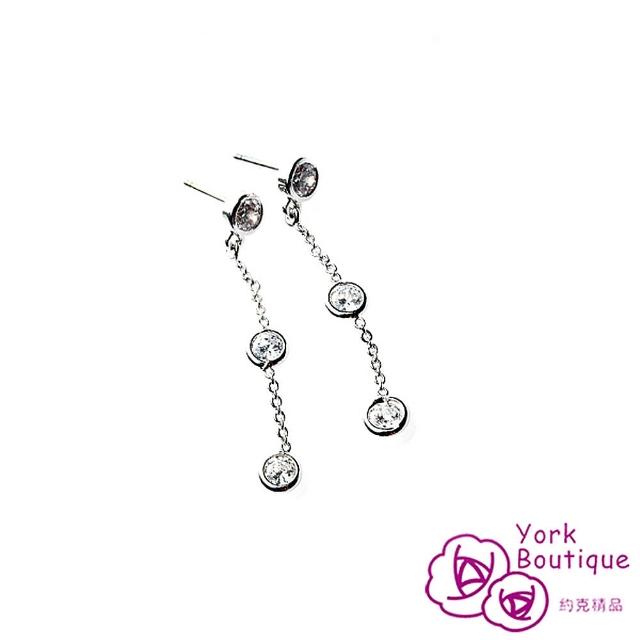 約克精品 圓愛方晶鋯石包銠金鈦金屬針式耳環 Sgs認證 Momo購物網