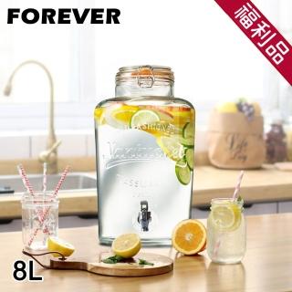 【日本FOREVER】派對專用玻璃果汁飲料桶8L-福利品(玻璃 飲料桶)
