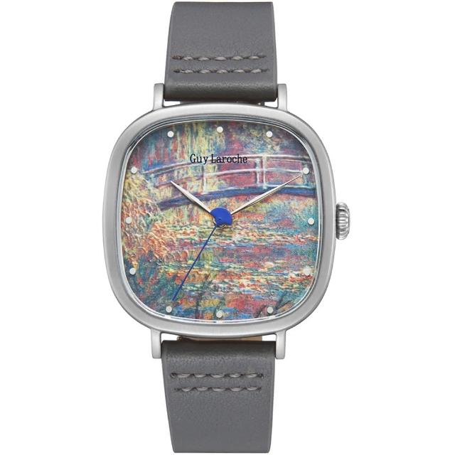 【姬龍雪Guy Laroche Timepieces】藝術系列腕錶-莫內(GA1002WPPH-01 方形x銀殼)