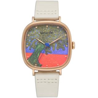 【姬龍雪Guy Laroche Timepieces】藝術系列腕錶-艾米麗娜 母親節(GA1002OL-02 方形x金殼)