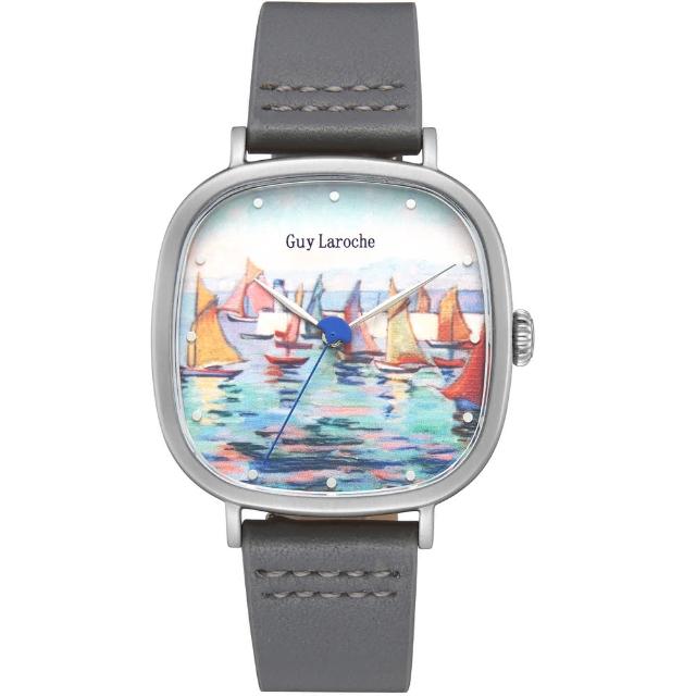 【姬龍雪Guy Laroche Timepieces】藝術系列腕錶-卡斯特蘭-戴西奧   母親節(GA1002RM-01 方形x銀殼)