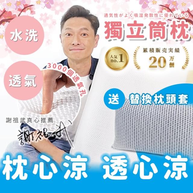 【寶媽咪】新一代日本熱銷超透氣彈性獨立筒水洗枕(2顆超值組)