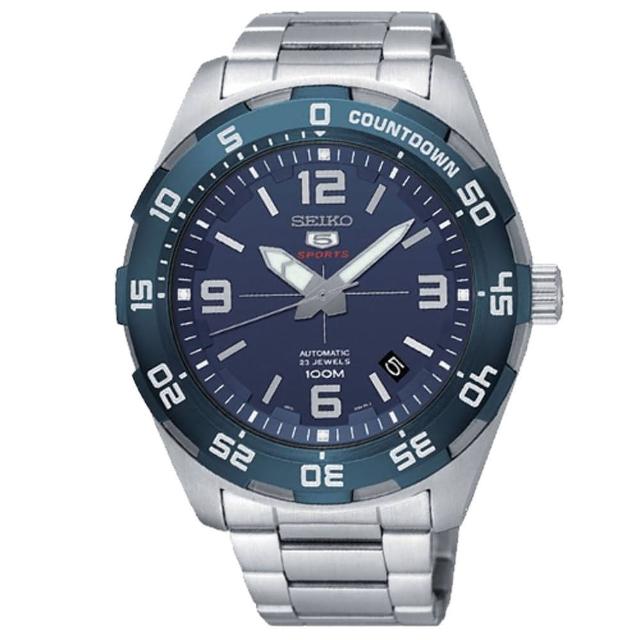 SEIKO 精工】日製運動機械男錶不鏽鋼錶帶深海藍防水100米(SRPB85J1) - momo購物網