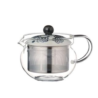 【POITC-C】日本西海梅花不鏽鋼網耐熱玻璃茶壺(泡茶壺 Glass Tea SS Pot PC-375ml PO73604)