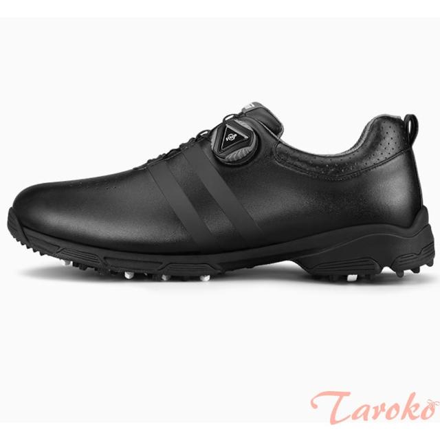 【Taroko】暗夜純黑旋轉鞋帶男性運動休閒鞋(黑色)