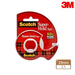 【3M】198 Scotch超黏透明膠帶 附輕便膠台 19mmx16.5M(2入1包)