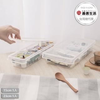 【韓國昌信生活】INTRAY冰箱可抽格式透明收納扁盒二入組(15cm+23cm)