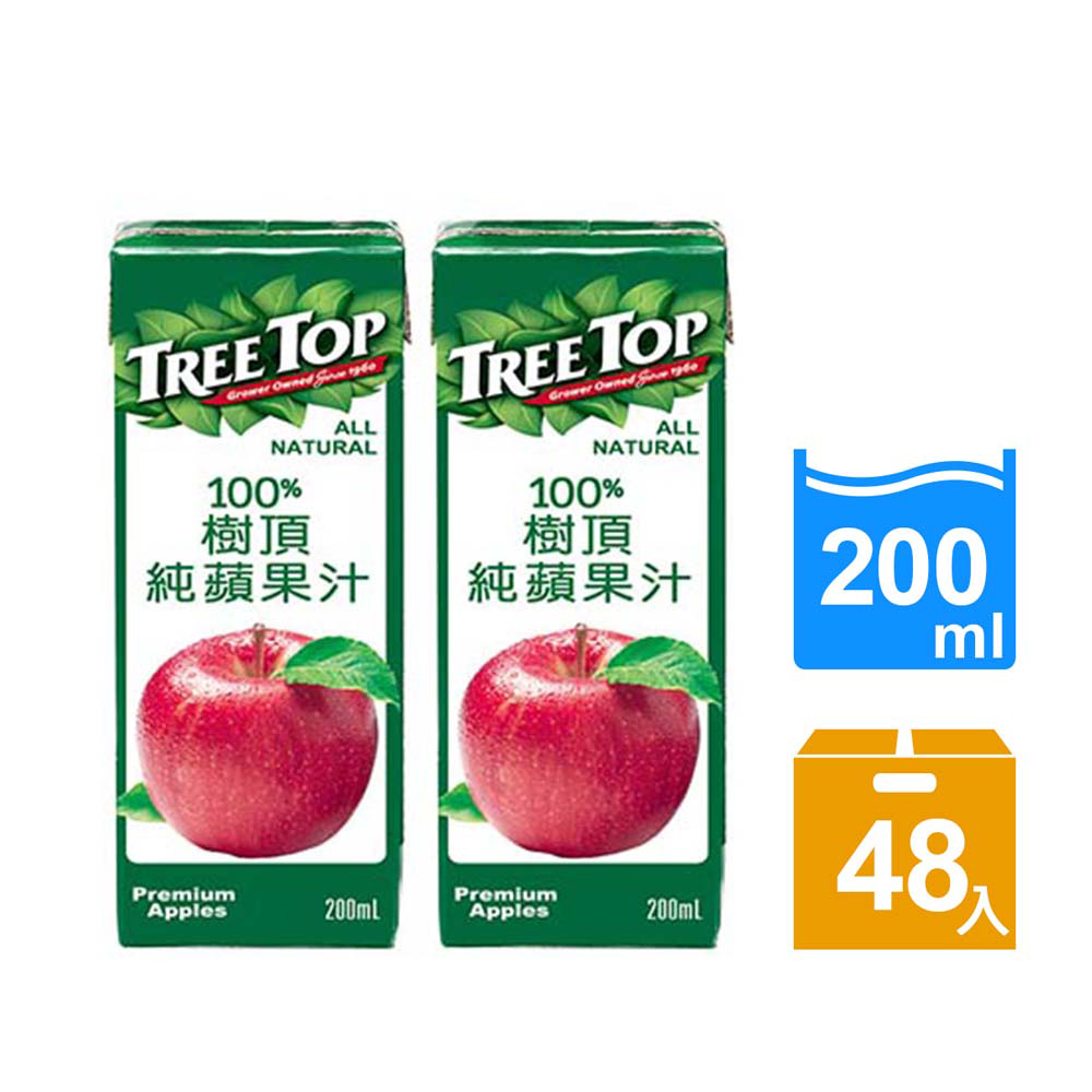樹頂蘋果汁【Tree Top樹頂】100%樹頂蘋果汁200mlx2箱(共48入)