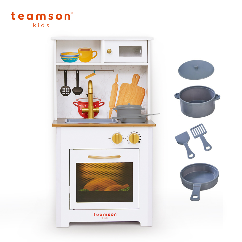 teamson廚房玩具【Teamson】小廚師戴米爾經典玩具廚房(白色)
