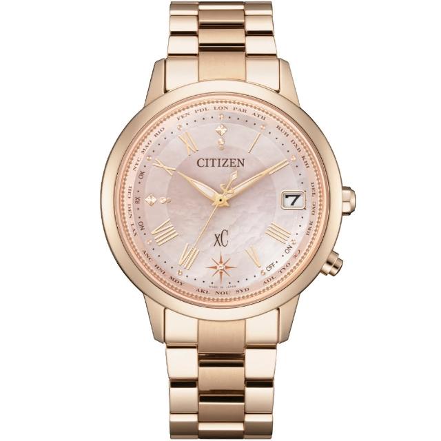 CITIZEN 星辰】xC 台灣25周年限定鈦金屬光動能電波女錶(CB1109-52W