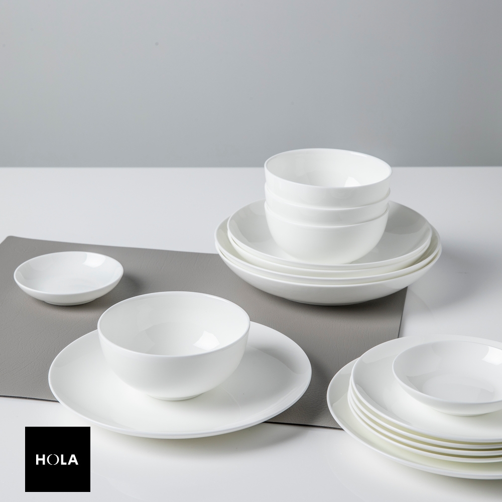 HOLA骨瓷16件餐具組【HOLA】可微波/洗碗機 緻白骨瓷16件餐具組