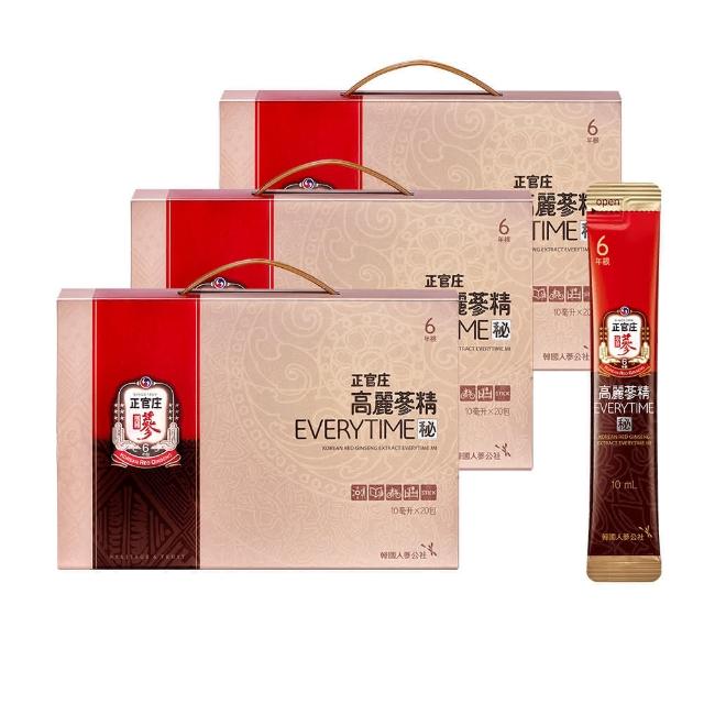 正官庄】高麗蔘精EVERYTIME 秘3盒組(10mlx20入/盒) - momo購物網- 好評