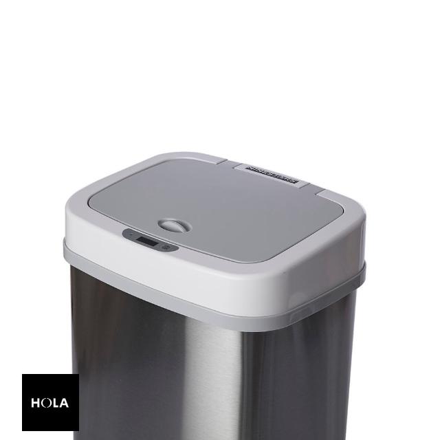 【HOLA】美國NINESTARS感應式金屬垃圾桶12L-銀白DZT-12-5