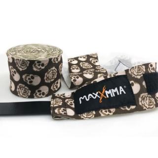 【MaxxMMA】彈性手綁帶-玫瑰骷髏3m 一雙(散打 搏擊 MMA 格鬥 拳擊 重量訓練 綁手帶)